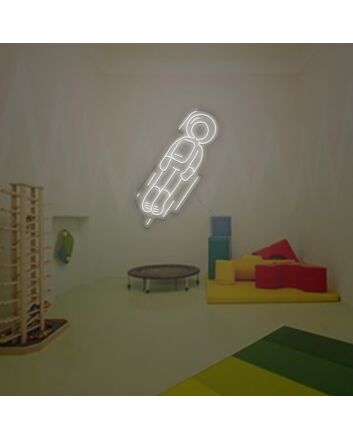 A Hole Astronaut Fly To The Moon Neon Sign