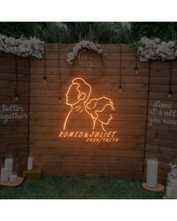Back To Back Wedding Custom Neon Sign
