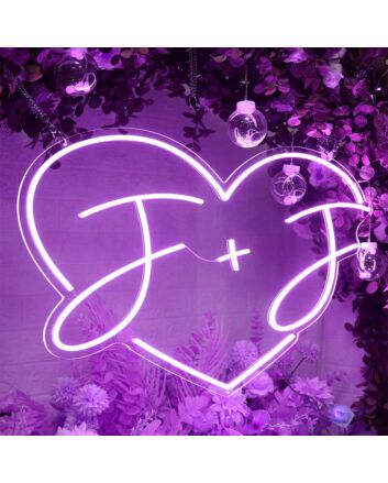 Customize Initials in the heart  Led Neon Sign