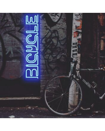 Bicycle letters neon sign
