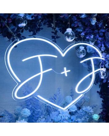 Customize Initials in the heart  Led Neon Sign
