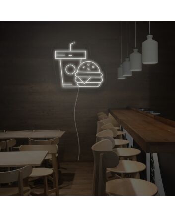 Cola And Humburger Setting Neon Sign