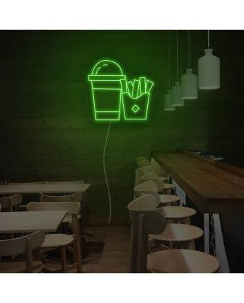 Drinks And Frenchfried Neon Sign