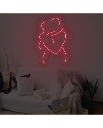 Hug Me Everyday For Couple Neon Sign