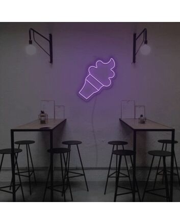 Icecream With Cone Neon Sign