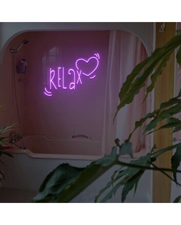 Relax And Heart Neon Sign