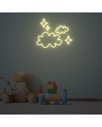 Clouds And Stars Neon Sign Custom Neon Sign Lights Night Lamp Led Neon Sign Light For Home Party