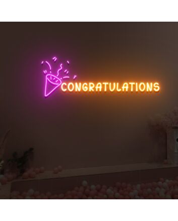 Congratulations Neon Sign Fashion Custom Neon Sign Lights Night Lamp Led Neon Sign Light For Home Party