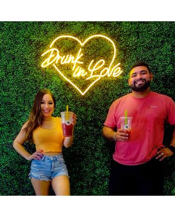 Drunk In Love With Heart Neon Sign