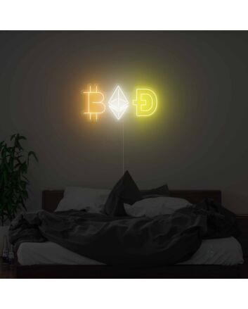 Crypto Coins Neon Sign