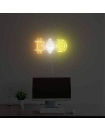 Crypto Coins Neon Sign