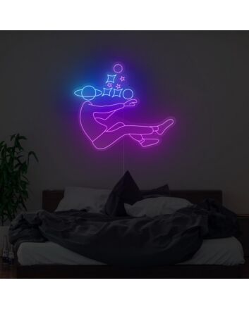 Falling Guy Neon Sign