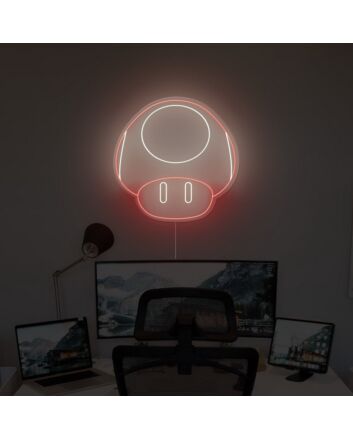 Mario Mushroom Neon Sign