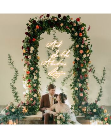 And So The Adventure Begins Wedding Neon Sign