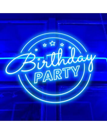 Birthday Party Blue Neon Sign