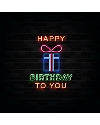 Happy Birthday To You with Gift Neon Sign