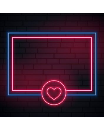 Love Heart Neon Glowing Frame Neon Sign