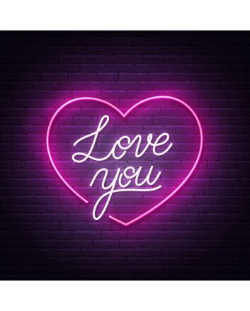 Pink Love You Neon Sign