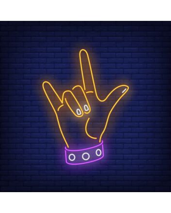 Rock Gesture Neon Sign