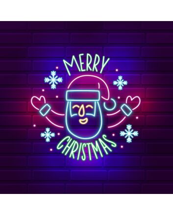 Santa Welcoming on Christmas Eve Neon Sign
