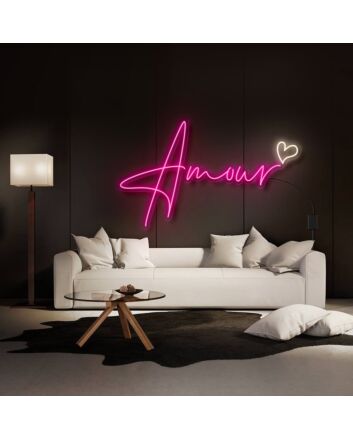 Amour With Heart Neon Sign