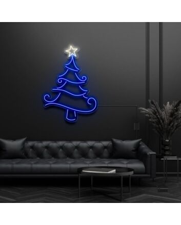 Christmas Tree With Star Neon Sign