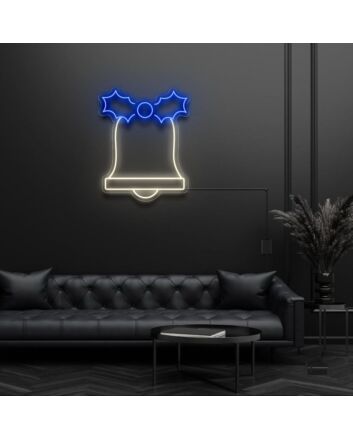 Festive Bell With Bow Neon Sign