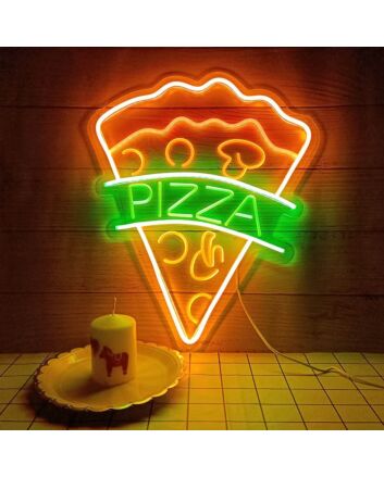 Customize Saucy Pizza Slice Led Neon Sign