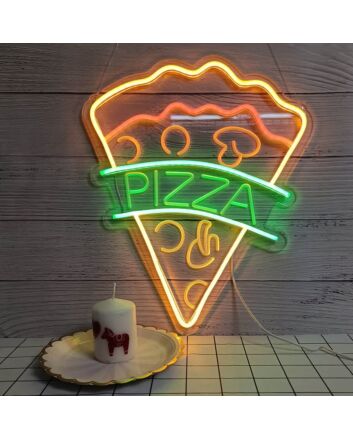 Customize Saucy Pizza Slice Led Neon Sign