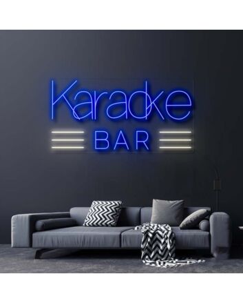 Karaoke Bar With Lines Neon Sign