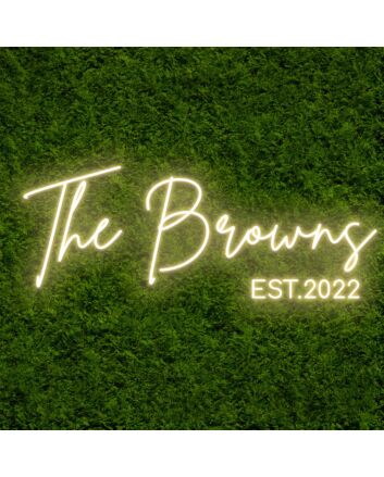 Customize Personalized Last Name with EST Date LED Sign