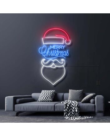 Merry Christmas Inside Santa Neon Sign