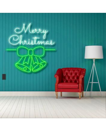 Merry Christmas With Bell Neon Sign