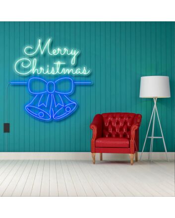 Merry Christmas With Bell Neon Sign