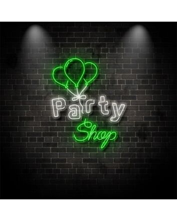 Party Shop With Balloons Neon Sign
