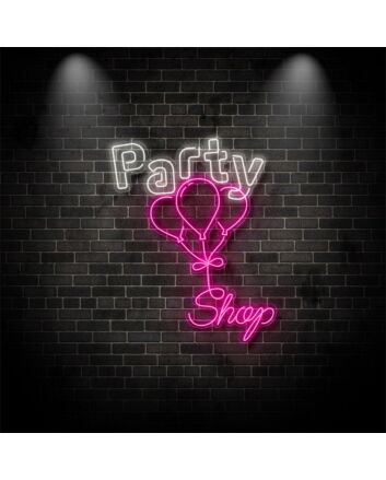 Party Shop With Balloons V2 Neon Sign