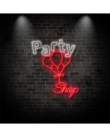 Party Shop With Balloons V2 Neon Sign