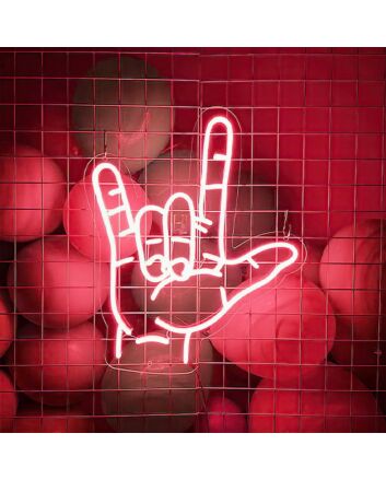 I Love You Hand Neon Sign