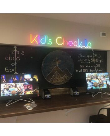 Kids Check In Neon Sign