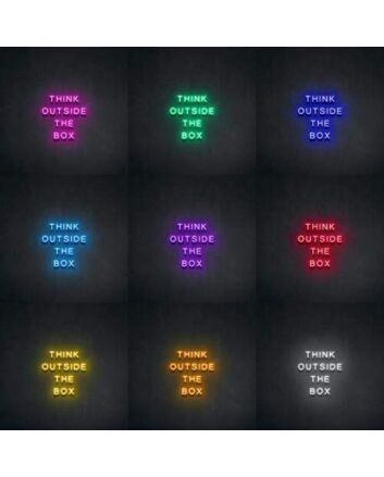 &#39;Think Outside The Box&#39; Neon Sign