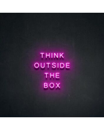 &#39;Think Outside The Box&#39; Neon Sign