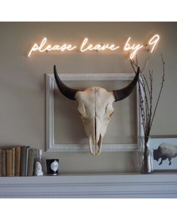 Please Leave By 9 Neon Sign
