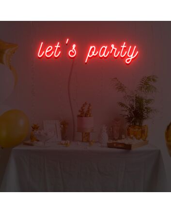 Lets Party Neon Sign Lights Night Lamp Led Neon Sign Light For Home Party