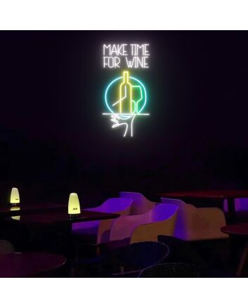 Make Time For Wine Neon Sign Lights Night Lamp Led Neon Sign Light For Home Party