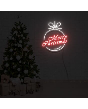 Merry Christmas Circle Text Neon Sign Lights Night Lamp Led Neon Sign Light For Home Party