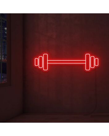Barbell Weight Neon Sign For Gym And Fitness Room