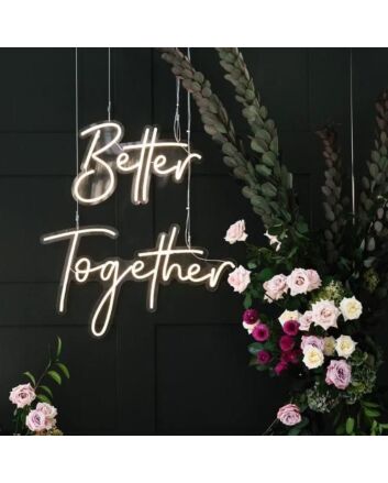 Better Together Neon Sign On The Black Wall Ground