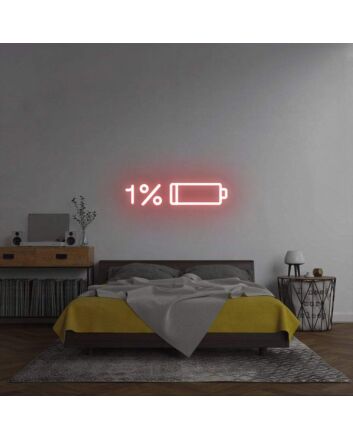 Low Battery: Recharge in Progress Bedroom Neon Sign