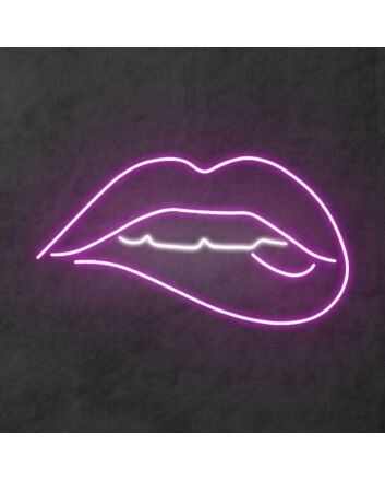 &#39;Lips Bite&#39; Neon Sign