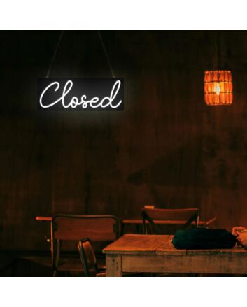 White Close Neon Sign Art Neon Sign